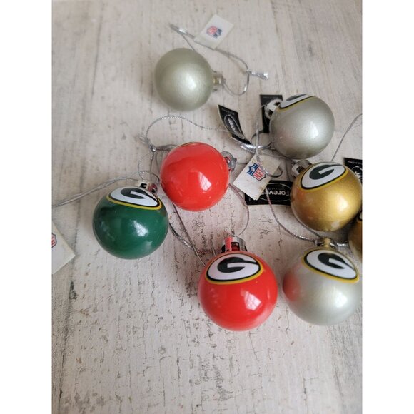Green bay Packers mini ball ornament Xmas set football - Picture 2 of 7